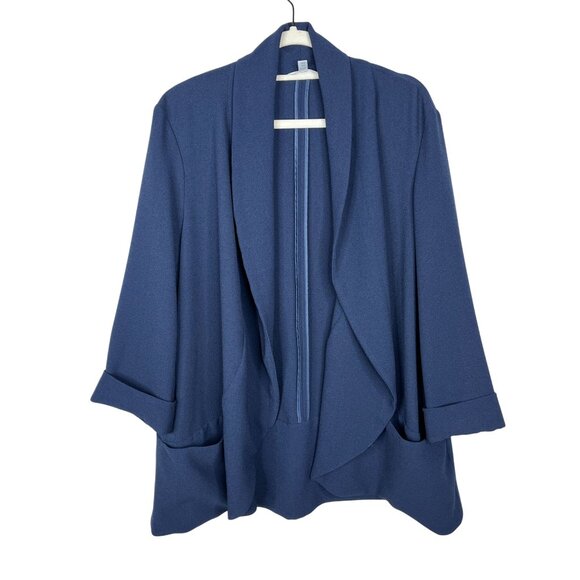 Time and Tru Plus 2X Blue Cardigan Open Front Long Sleeve Women’s 20 - Picture 1 of 13